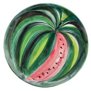Italian Majolica Watermelon Plate Ed Langbein Kitchen Wall Decor MCM Italy
